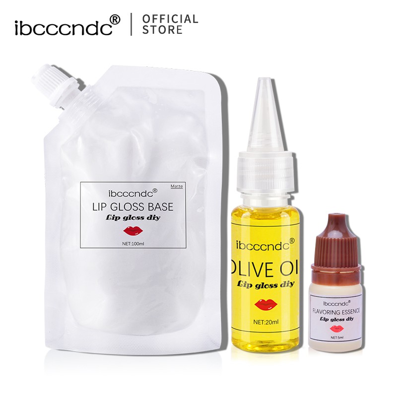 ibcccndc 100g DIY Matte Lip Gltoss Base Gel DIY Handmade Kit 3pcs