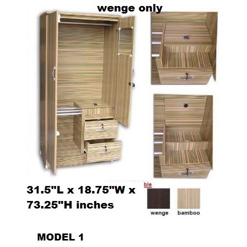 Bnew Wooden Wardrobe Closet Cabinet With Mirror Bigger 2 Door Size