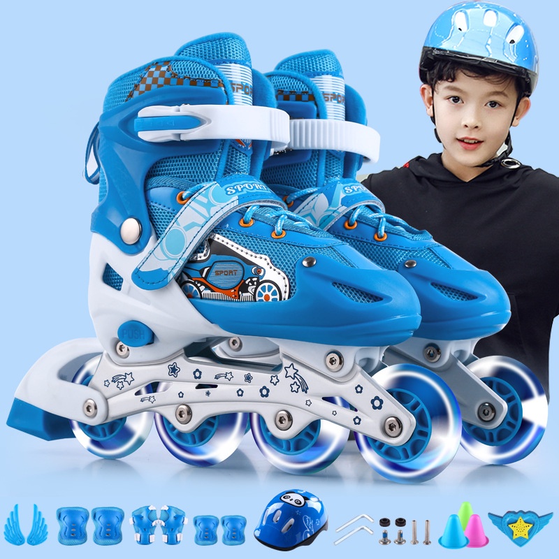 Full Flash Children's Single Row the Skating Shoes Full Set Inline Wheel Roller Skates Skates
