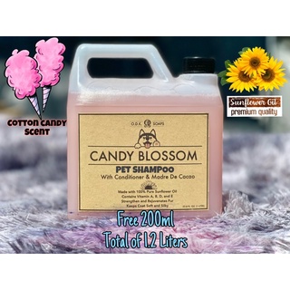 ODK SOAPS- 1.2 Liters (2in1) Candy Blossom Dog/Cat Shampoo & Conditioner with Madre de Cacao