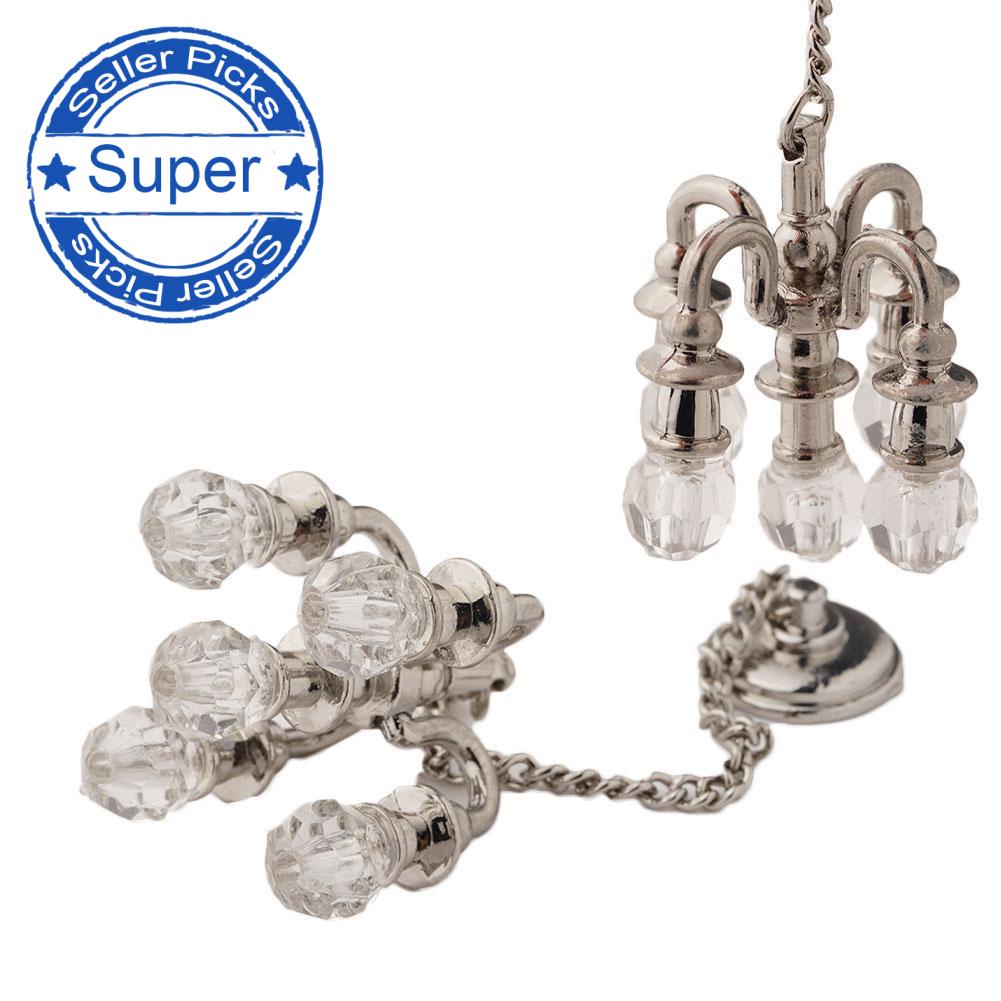 1:12 Doll House Scene Accessories Mini Lamp Chandelier Light Can Not C9L4