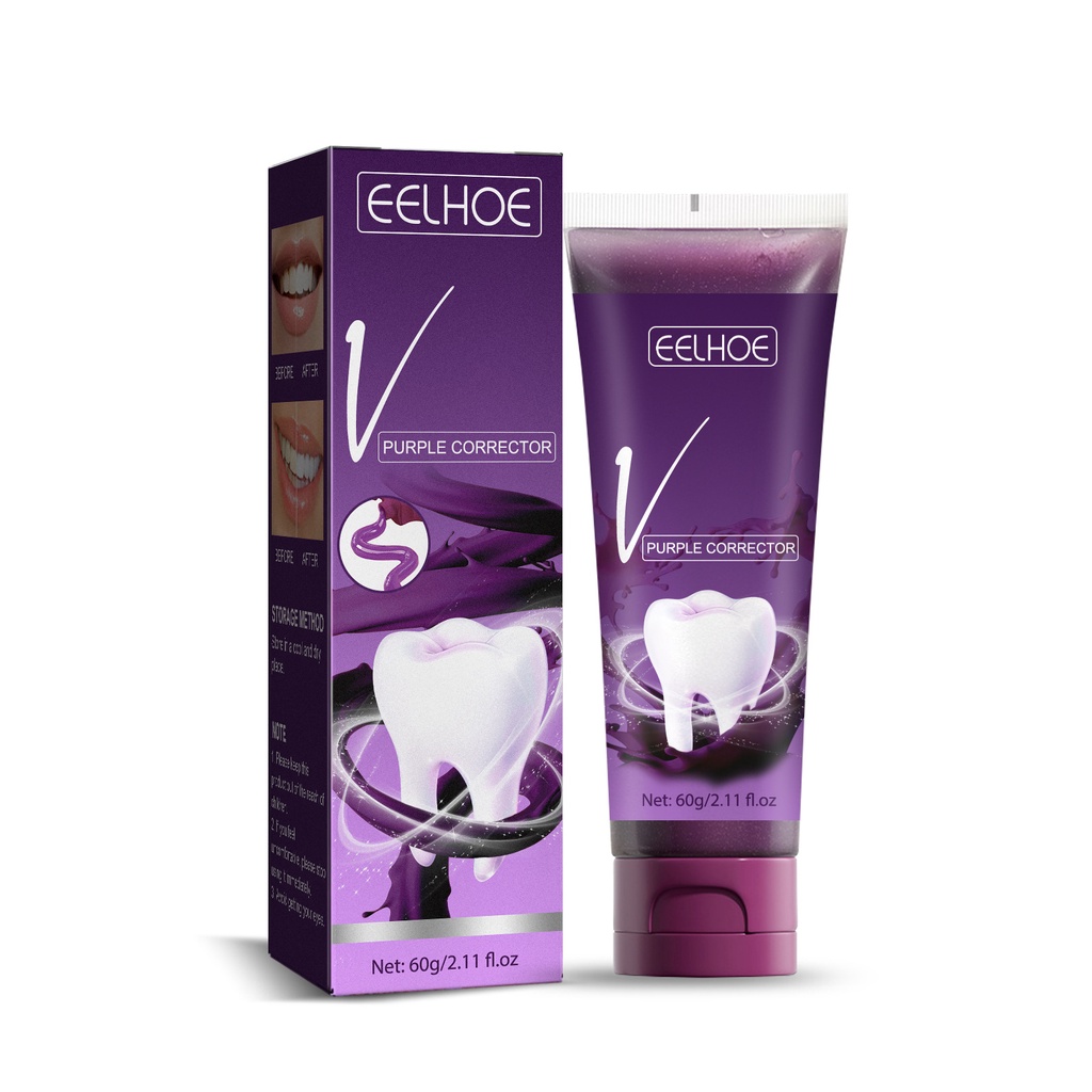 Eelhoe V34 Purple Brightening Toothpaste Removing Tartar Yellow Stains Tooth Stains Dazzling 