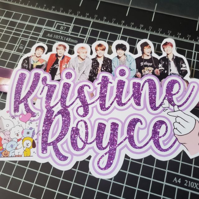 bts name banner for room sticker or photo shopee