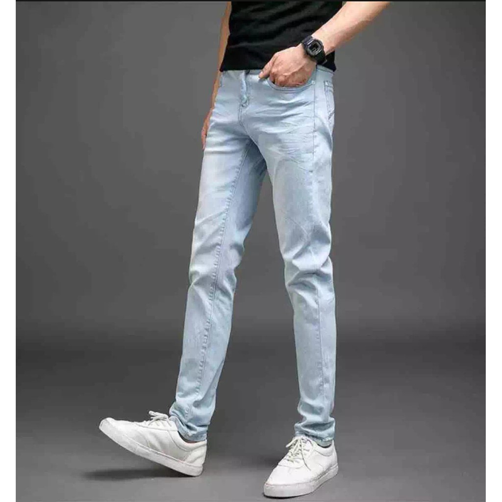 Light Blue Man Jeans Skinny Pants Hot Sale! Lalaki Maong | Shopee ...