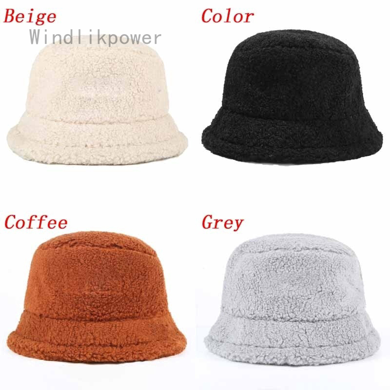 fluffy white bucket hat