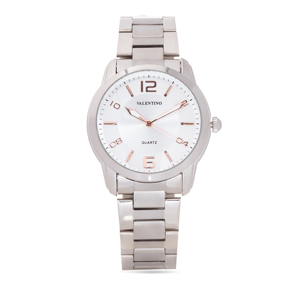 Valentino Watch for Men's 20121911WHITE DIAL RG INDEX Silver Stainless