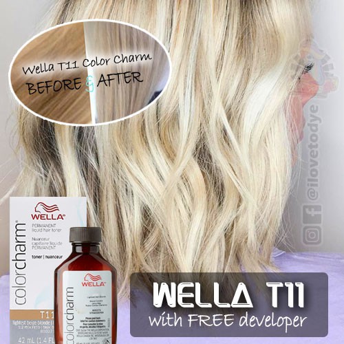 T11 Pale Yellow Wella Toner With 100ml Generic Developer Shopee