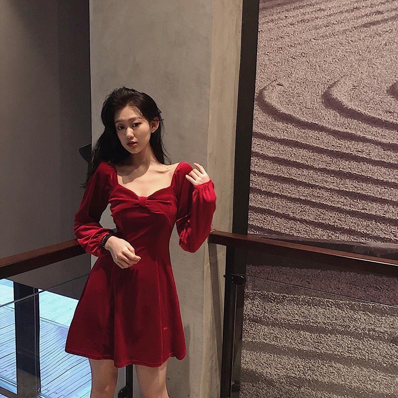 velvet dress shopee