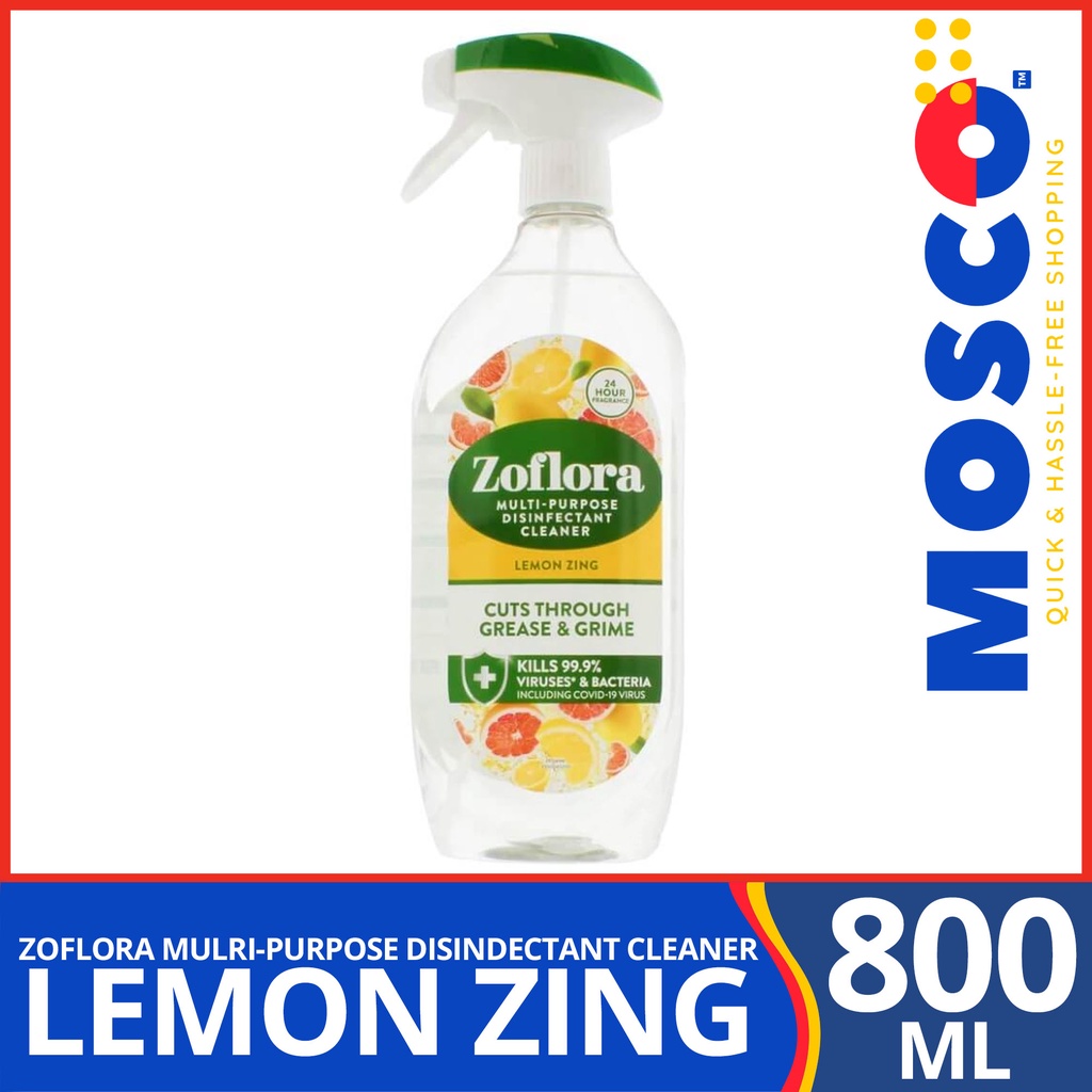 ZOFLORA Lemon Zing MultiPurpose Disinfectant Spray Cleaner 800mL Shopee Philippines