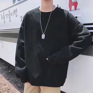 Unisex Plain Pullover Crew Neck Sweater for Men Women Cotton Knitted Sweater