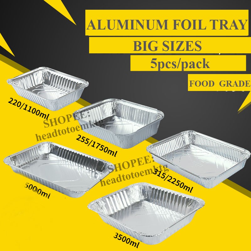 Rectangular Aluminum Foil Tray Big Sizes 5pcs Shopee Philippines