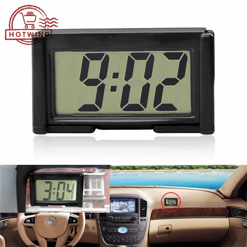 HW Mini Car Clock Time SelfAdhesive Bracket Vehicle Electronic Digital Clock Shopee Philippines