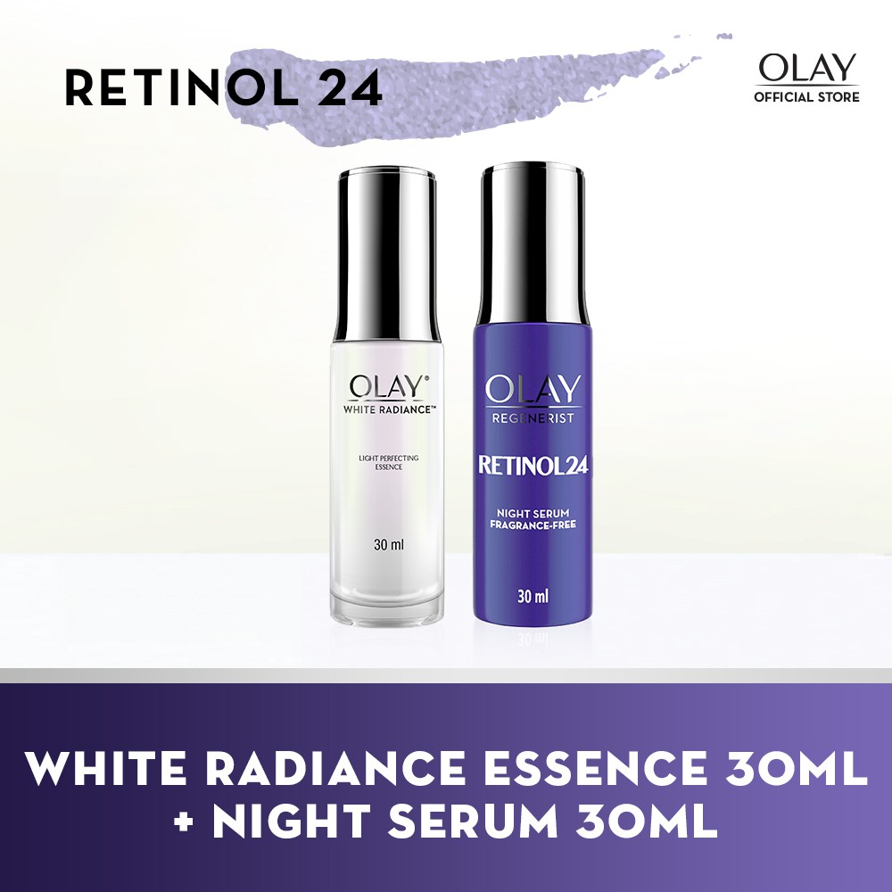 Olay Retinol 24 Serum 30mL + White radiance Essence 30mL Shopee