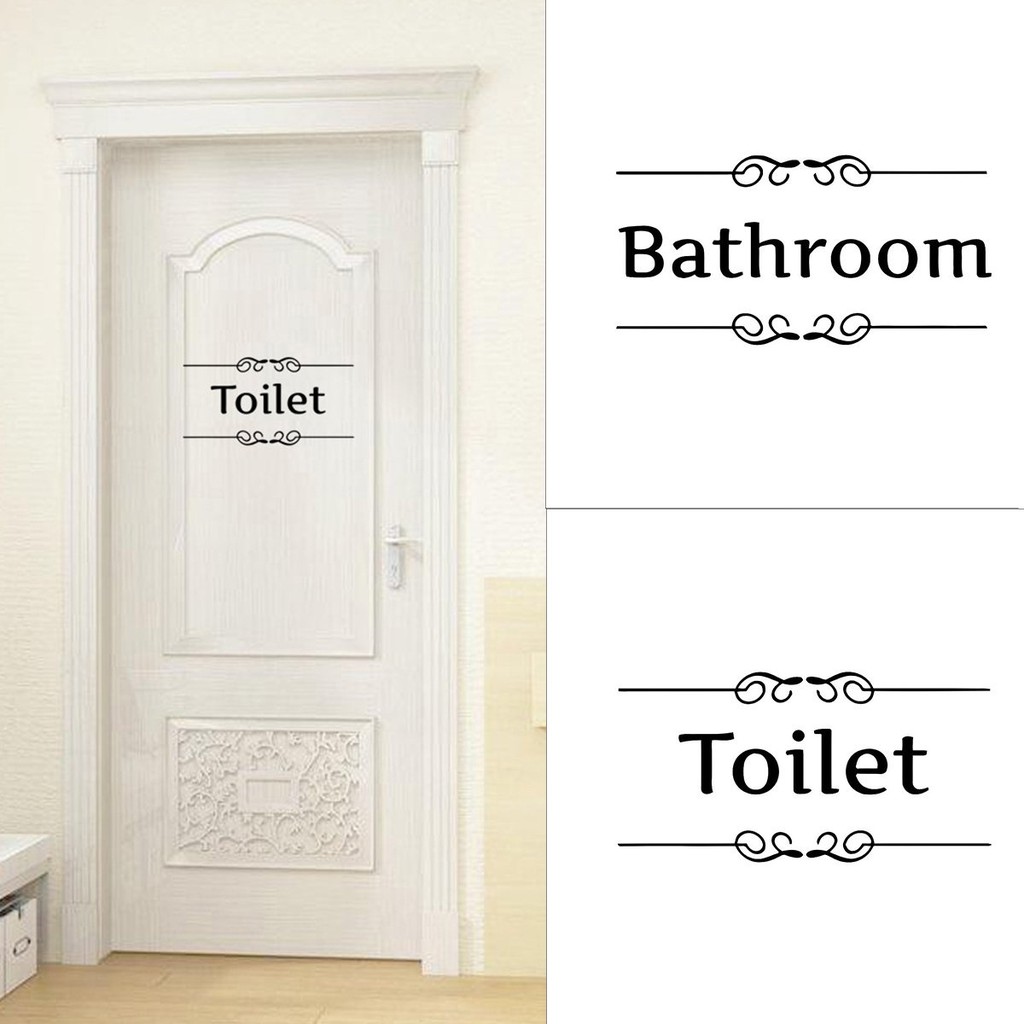 Removable Quote Wall Stickers Bathroom Decor Toilet Door Sign