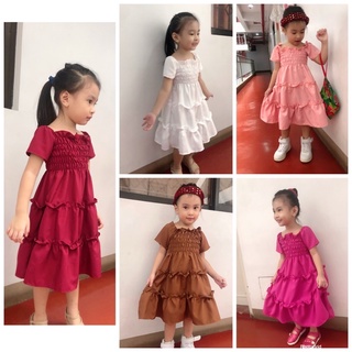 Shirred party dress for kids