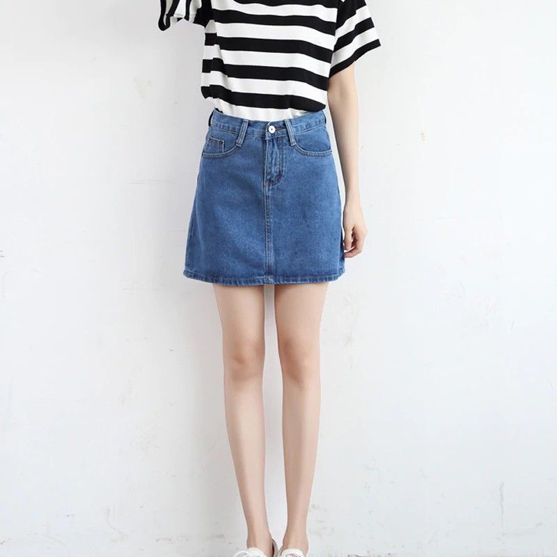 womens blue denim skirt