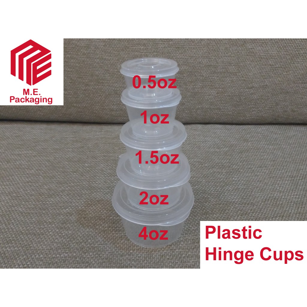 [50pcs] Plastic Hinge Cup (Sauce Container) Shopee Philippines