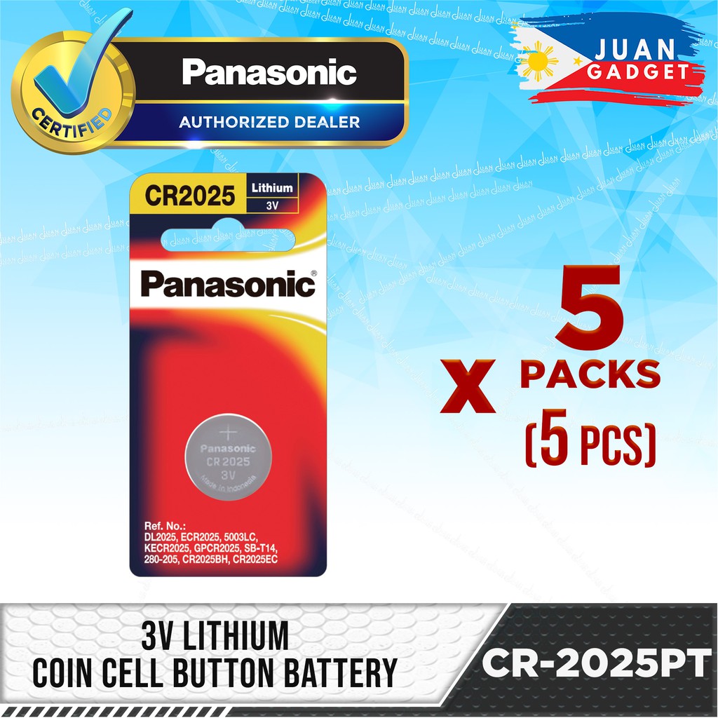 Panasonic CR2025 ECR2025 2025 Lithium Coin Cell Button Battery 3V (PACK