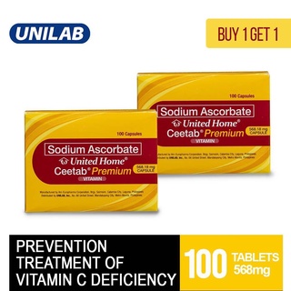 Buy 1 Take 1: United Home Ceetab Premium (Non-Acidic Vitamin C) - 2 Boxes of 100 capsules
