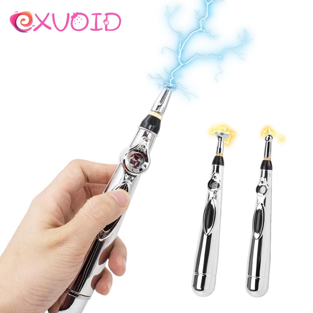 Q2ja Exvoid Electric Shock Stick Breast Clitoris Massage Electro Wand Electrical Pen Sex Toys