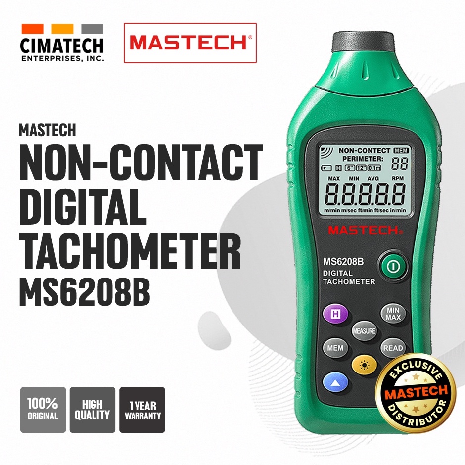 CIMATECH Mastech MS6208B NonContact Digital Tachometer Shopee Philippines