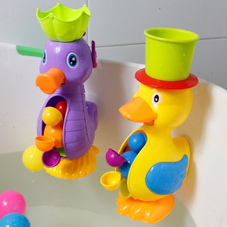 Kids Shower Bath Toys Cute Duck Waterwheel Dolphin Toys Baby Faucet Bathing Water Spraying Tool Wheel Type Dabbling Toy #1