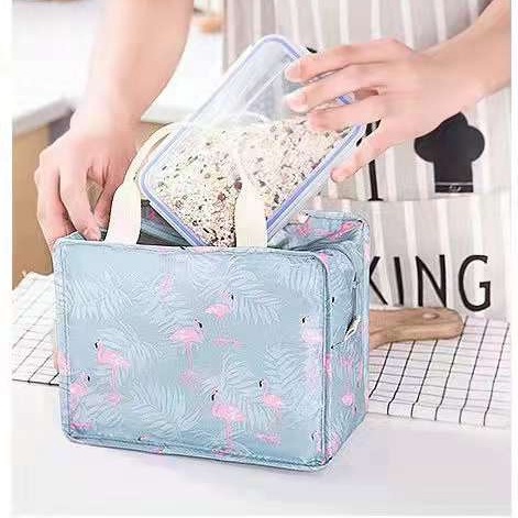 Lunch Bag Square Printed Hand Bag Insulated Lunch Bag | Shopee Philippines