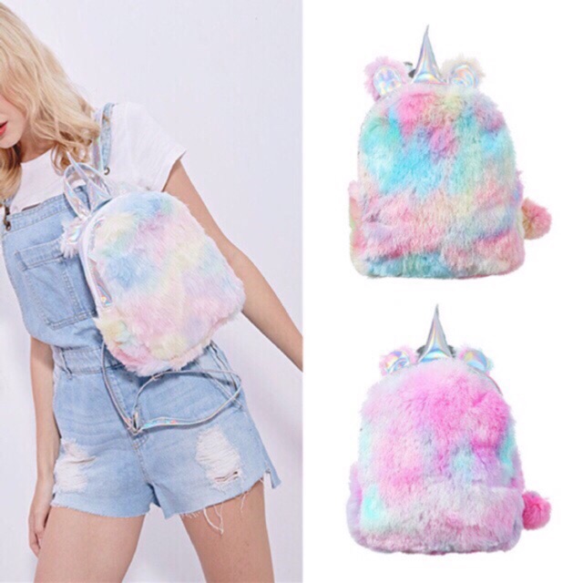 unicorn furry backpack