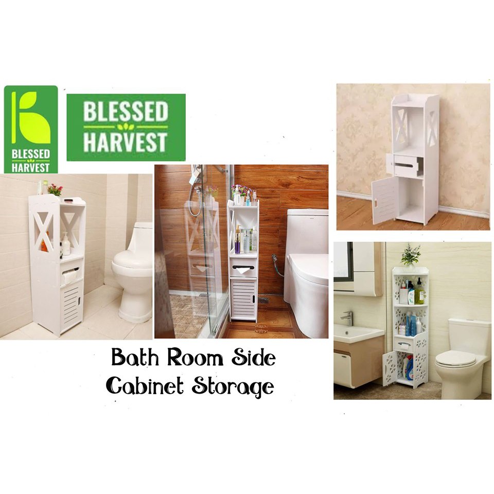 Bhm Bathroom Side Cabinet Toilet Narrow Cabinet Bathroom Storage Shelf Floor Shopee Philippines
