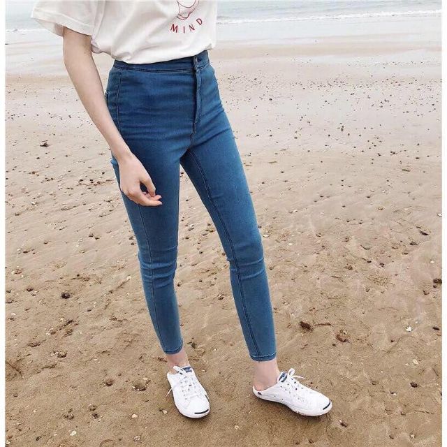 light blue high waisted pants