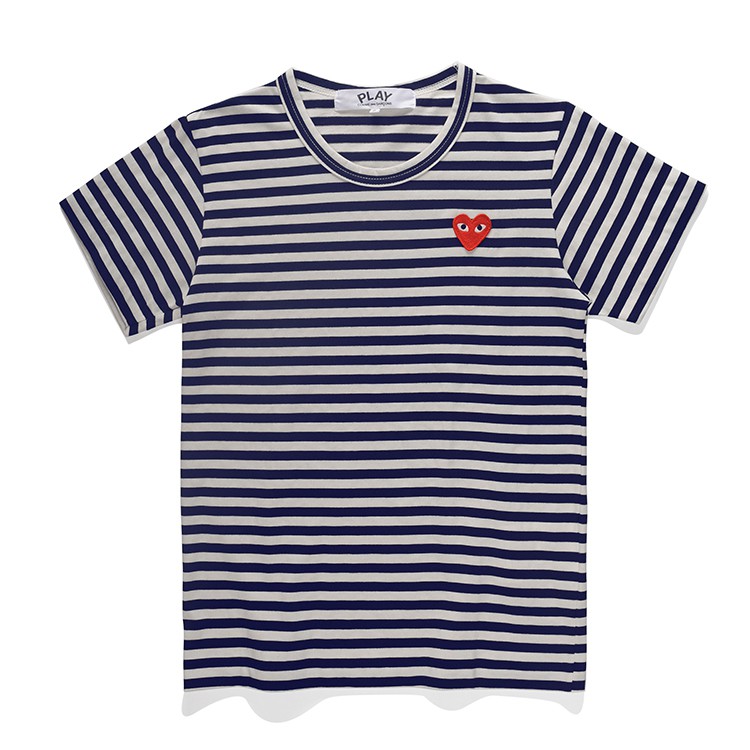 cdg play striped short sleeve