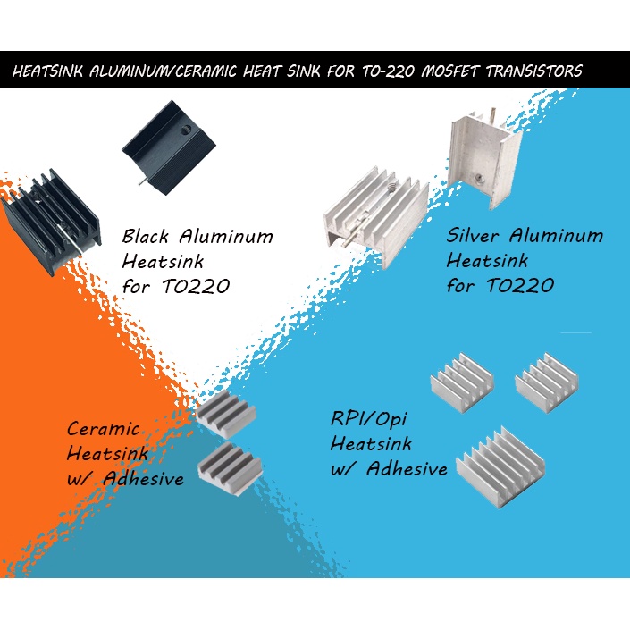 HEATSINK ALUMINUM/CERAMIC HEAT SINK FOR TO220 MOSFET TRANSISTORS