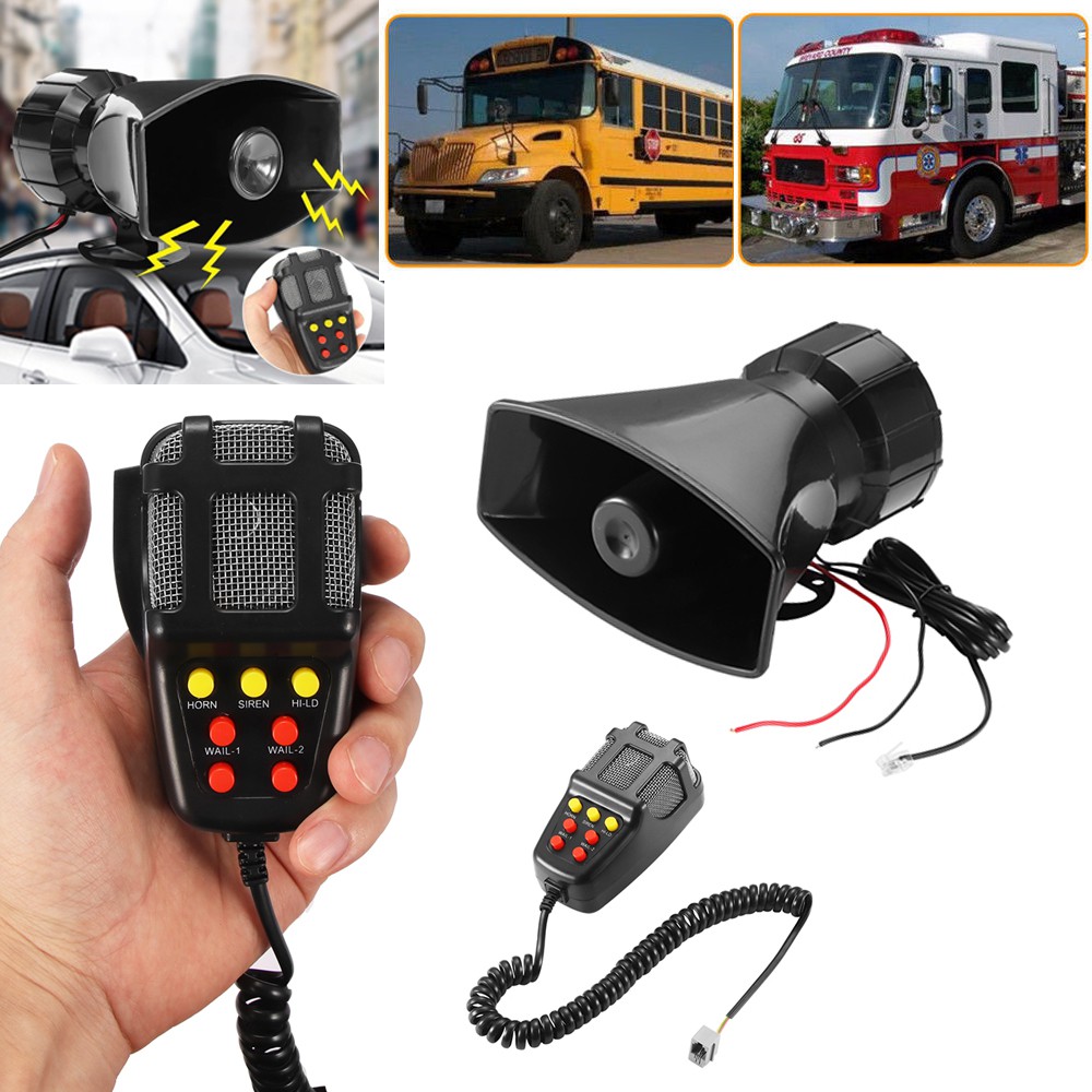 Car Alarm Horn 12V 100W 7 Siren Sounds 