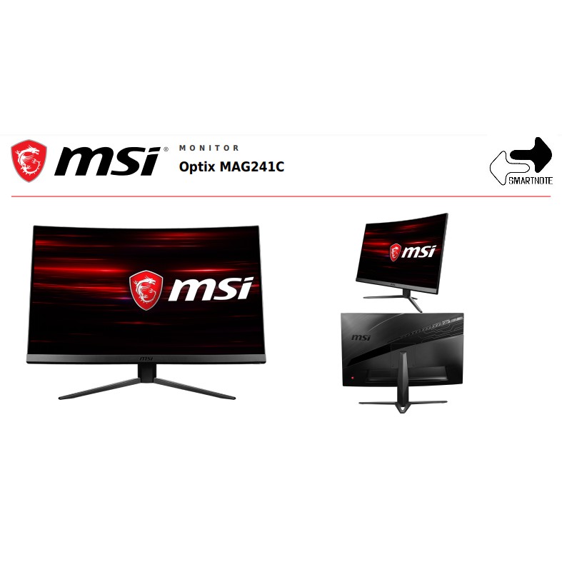MSI Optix MAG241C 24" FHD 144HZ 1MS Gaming OSD Curved Gaming MONITOR ...