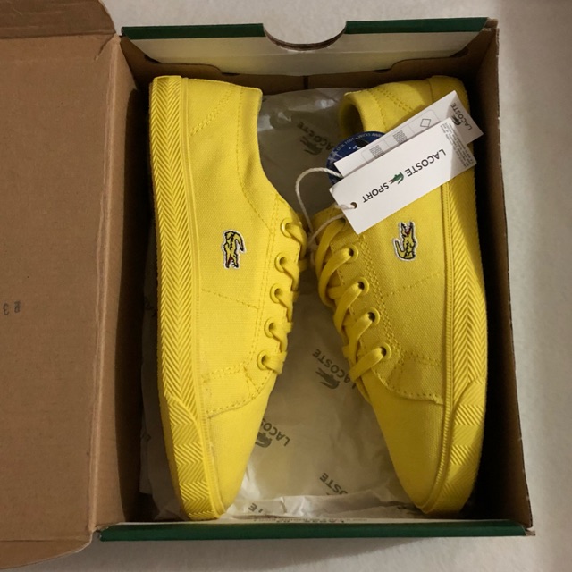 yellow lacoste trainers