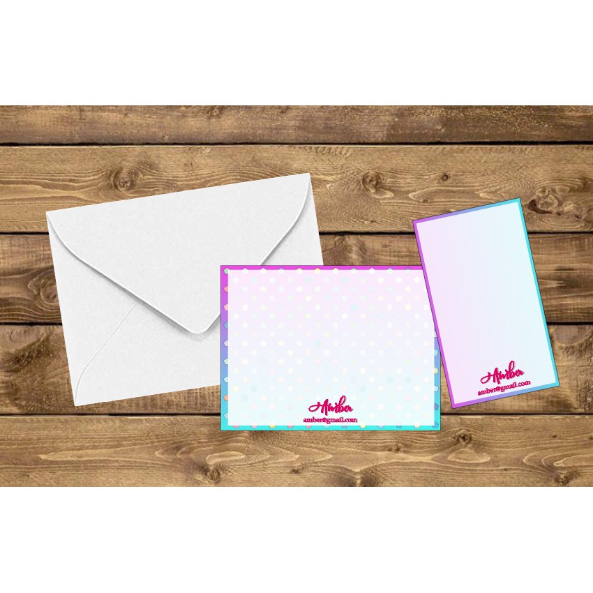 printed note cards and envelopes
