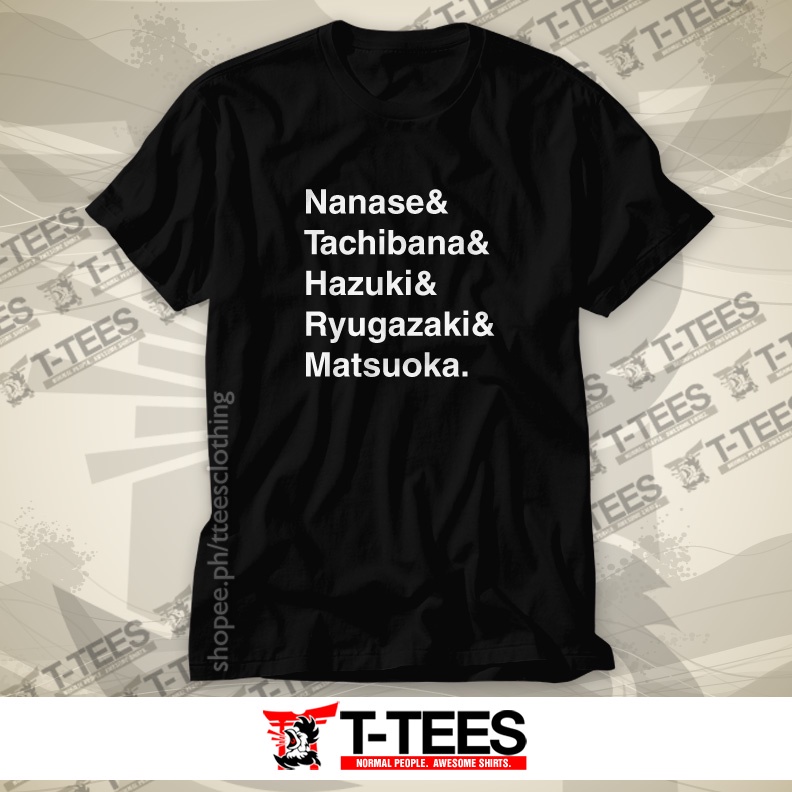 Anime T-Shirt - Free! Iwatobi Swim Club - Character Names - Sports Anime |  Shopee Philippines
