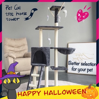 【COD】Pet Cat Tree House tower Luxury Nature Sisal Large Cat Climbing Frame Scratcher cat condo House