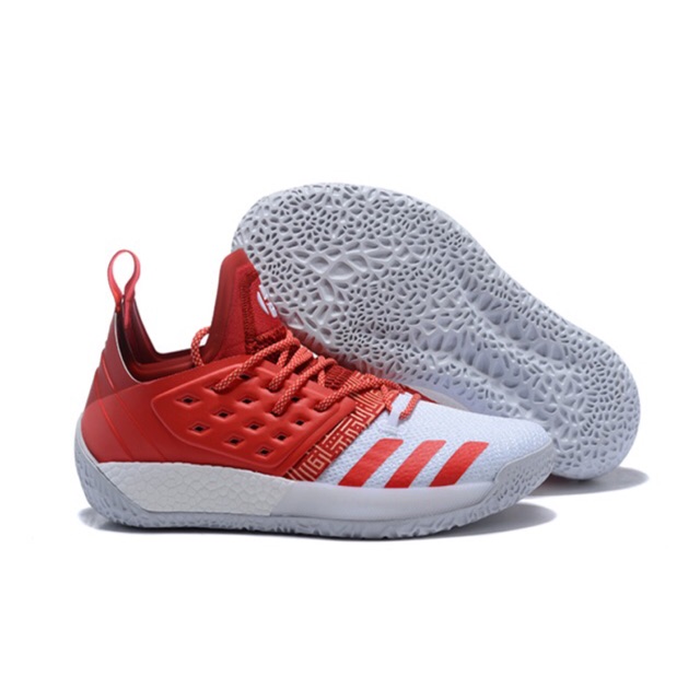 james harden red and white shoes