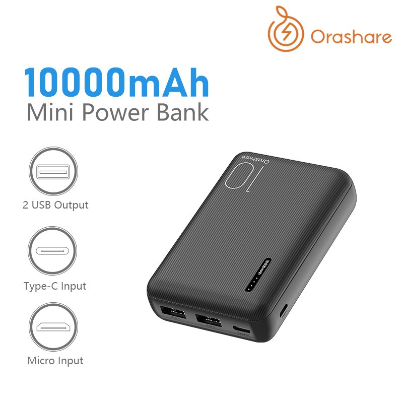 Orashare 10000mAh Original Powerbank S10 Mini Pocket Fast Charge Power ...