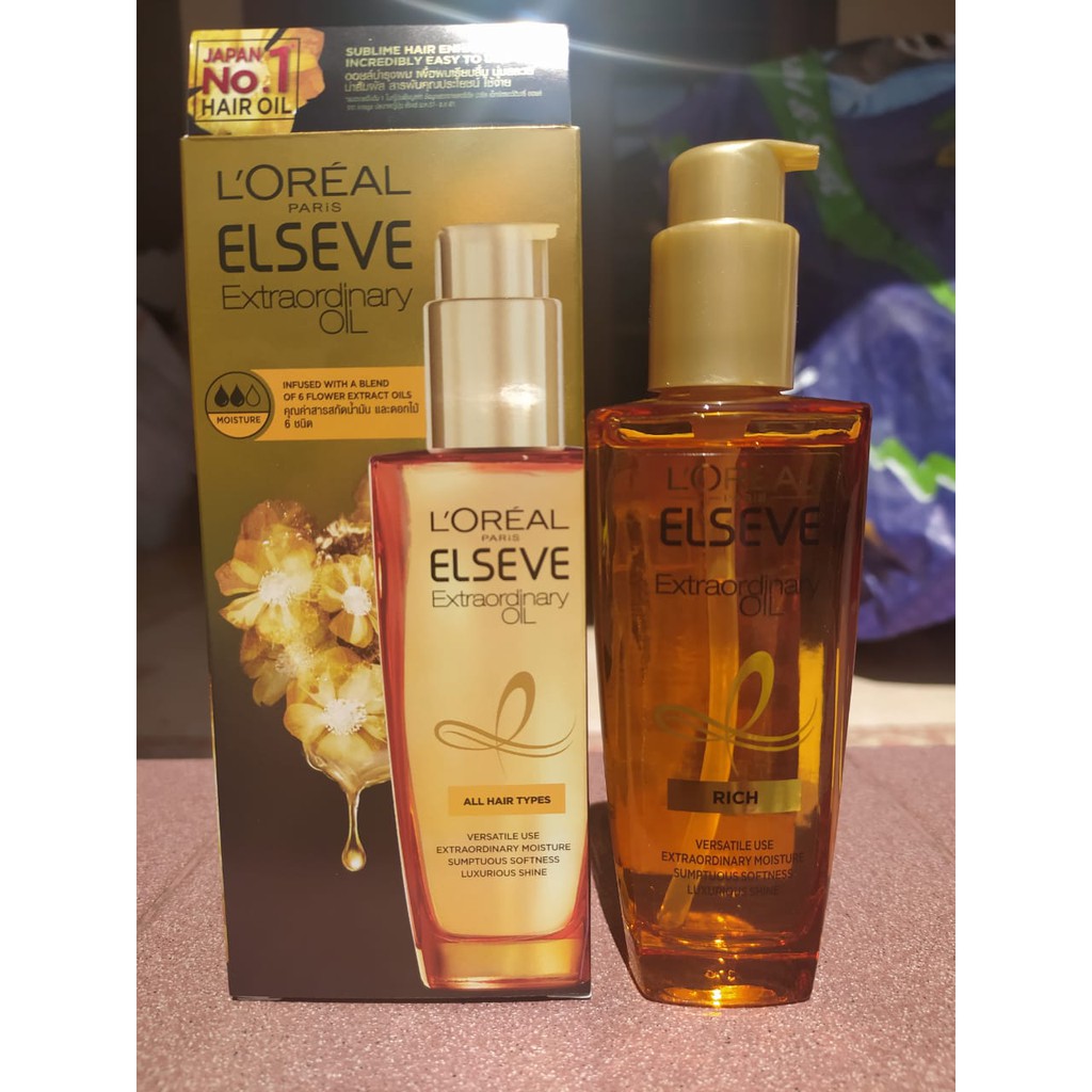L'oreal Loreal Paris Extraordinary Oil Elseve Hair Serum Oil Gold / Pink  Eclat imperial 100ml | Shopee Philippines