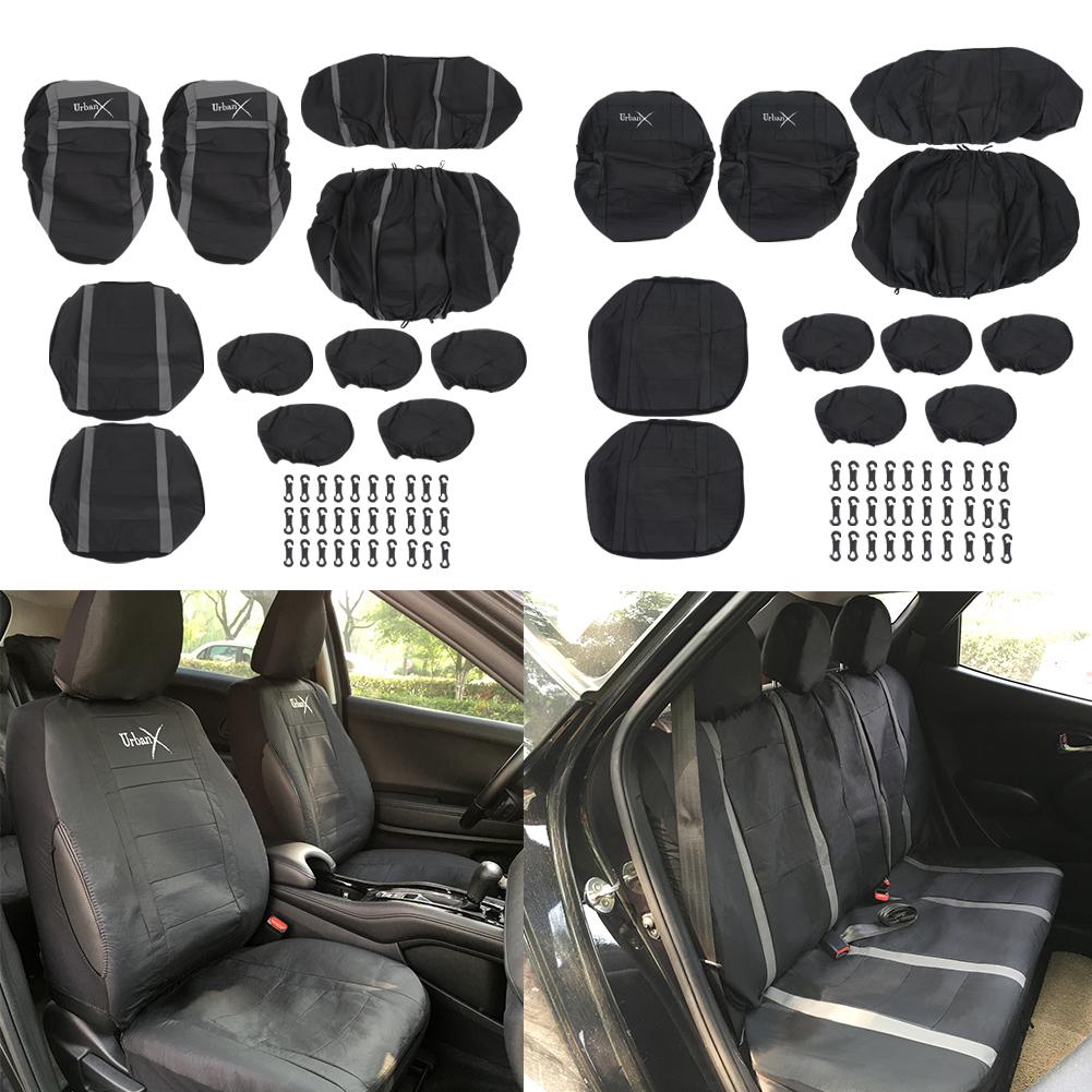 Mk6 FRONT BLACK PAIR CAR SEAT COVER SET PROTECTORS 02-08 FORD FIESTA