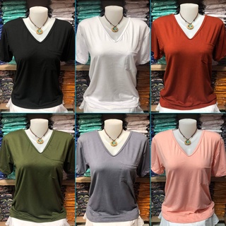 PLUS SIZE XL PLAIN V-NECK (w/pocket NO LABEL) Direct Supplier