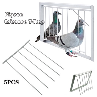 5 Pcs Pigeon Entrance T-Trap Pigeon Bird Entrance One-Way Trap Iron T Bars for Pigeon Door