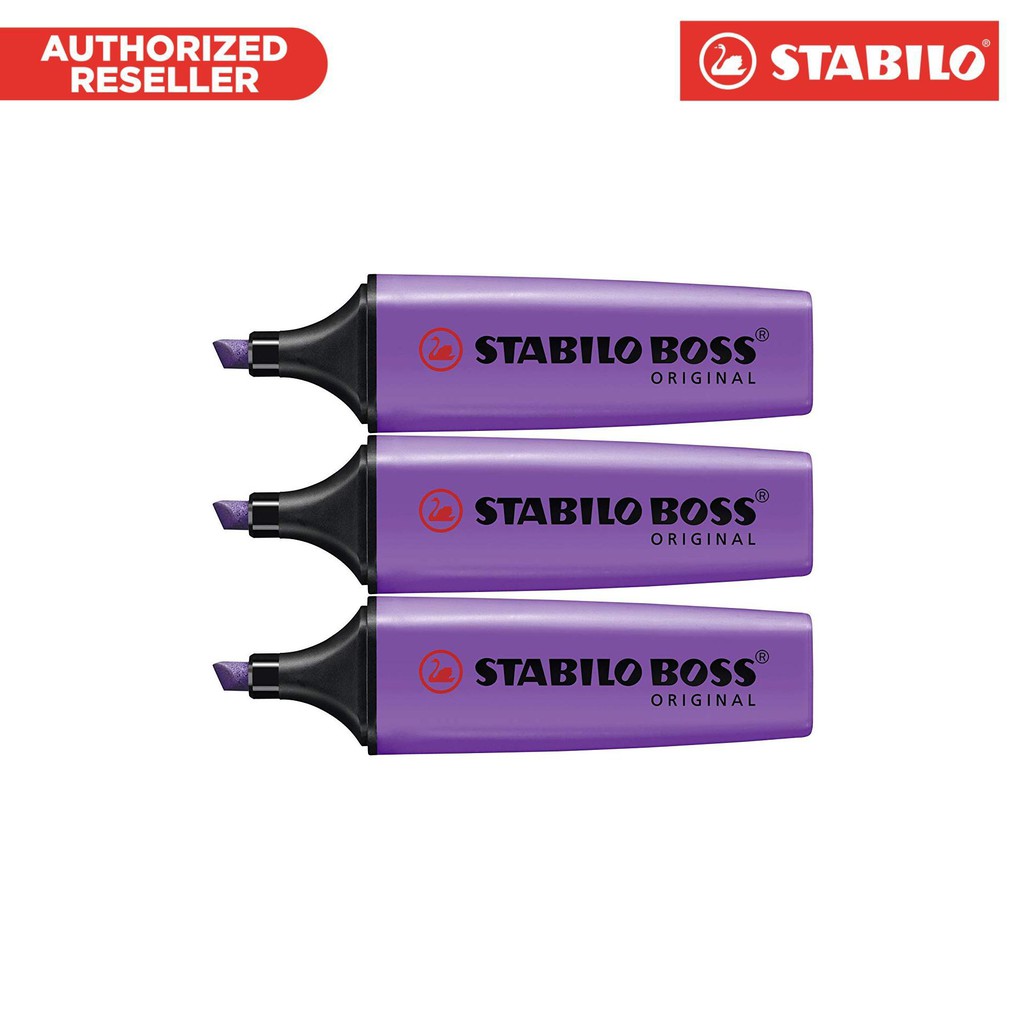 STABILO BOSS ORIGINAL Highlighter Pen and Text Marker Lavender 3 pcs