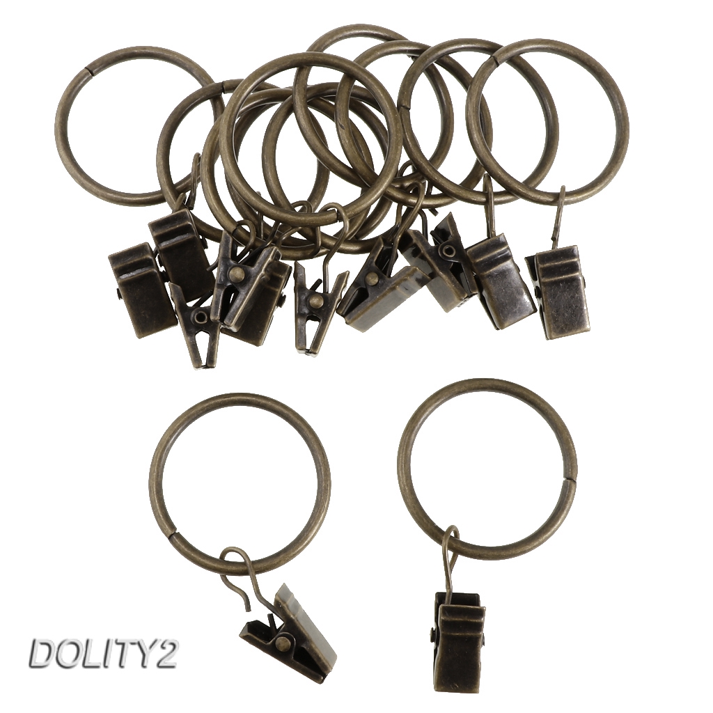 Drapery Curtain Clips with Rings Set of 12 Rings Curtains Eyelets Hooks