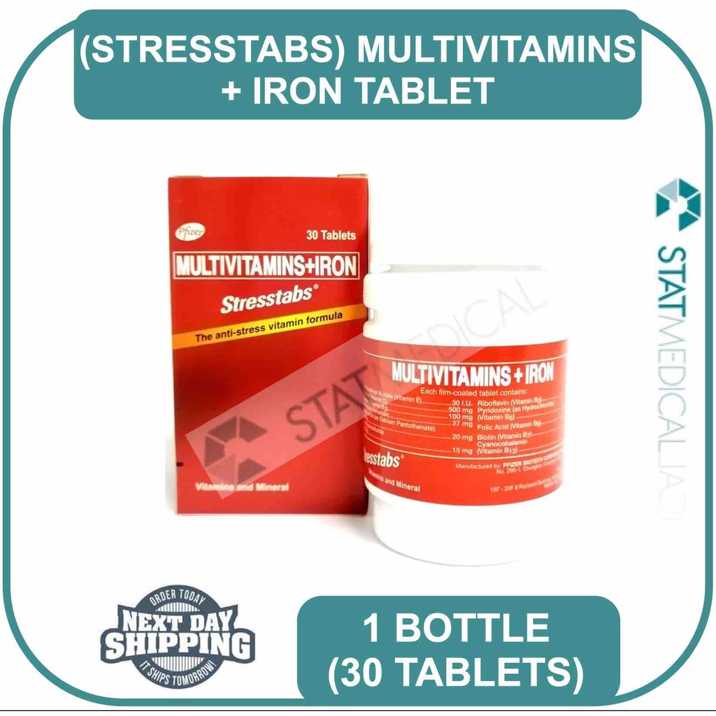 Stresstabs Multivitamins + Iron [30 tablets] Shopee Philippines