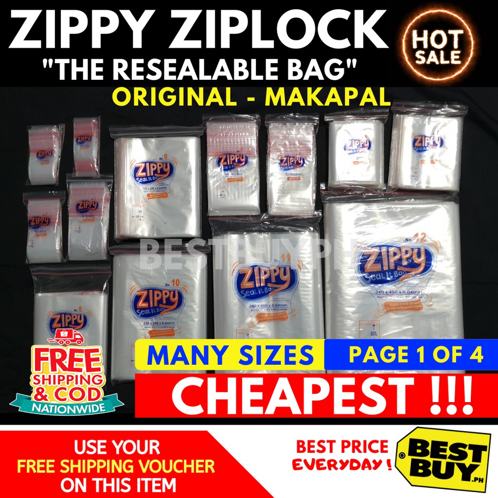 100pcs Zippy Ziplock Resealable Bag Many Sizes [PAGE 1of4] Shopee