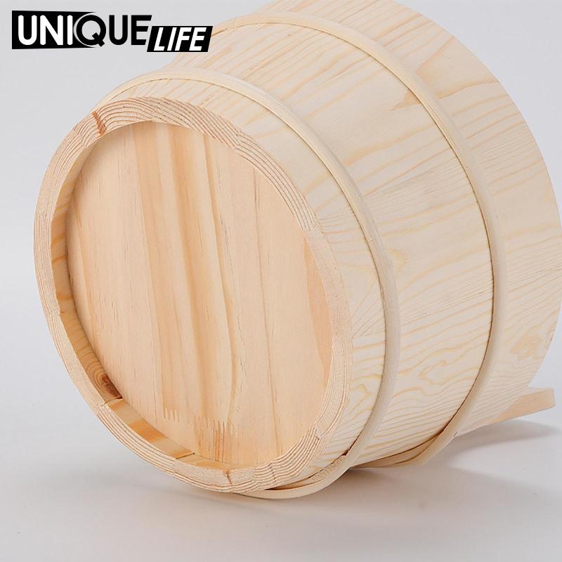 Sauna Bucket Set Solid Wood with Sauna Liner with Laddle 4L for SPA Use