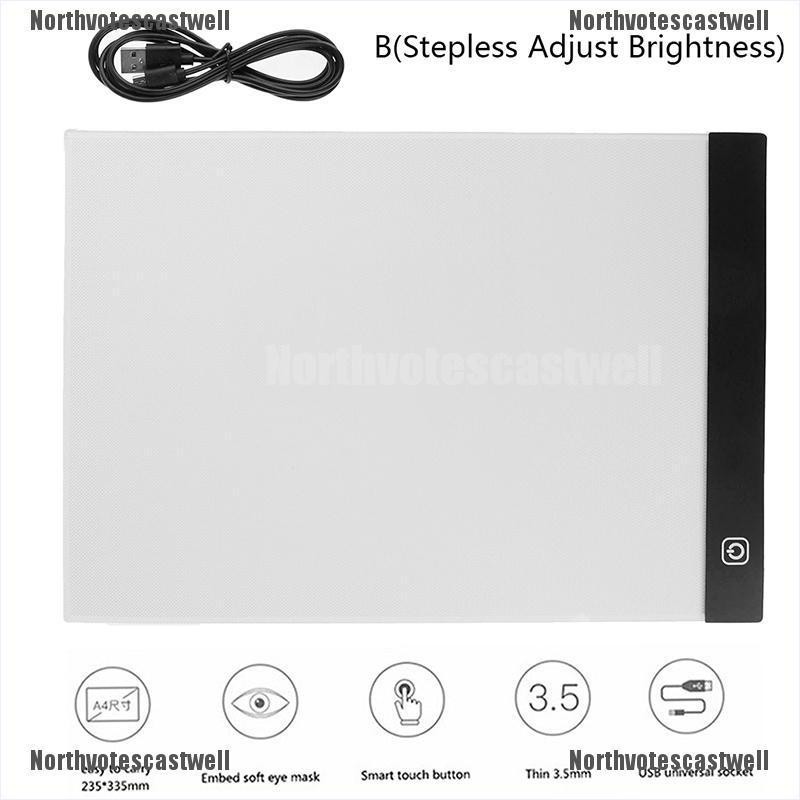 Northvotescastwell Dimmable USB A4 LED Light Box Tracing Board Art Stencil Drawing Pattern Pa NVCW